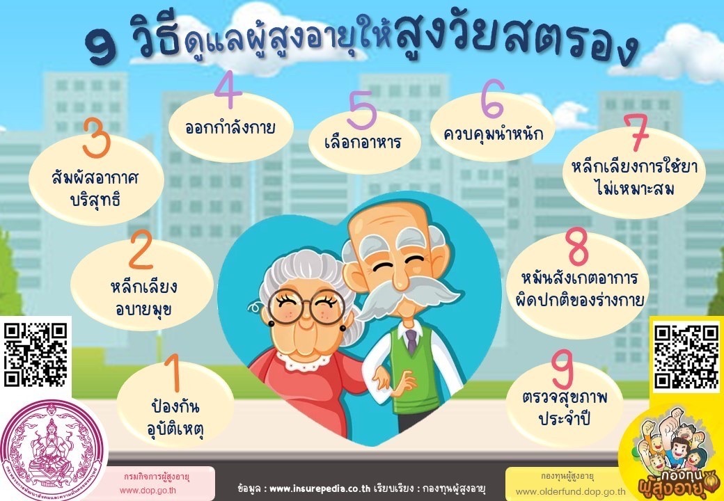 9 วิธีดูแลผู้สูงอายุให้สูงวัยสตรอง By กองทุนผู้สูงอายุ